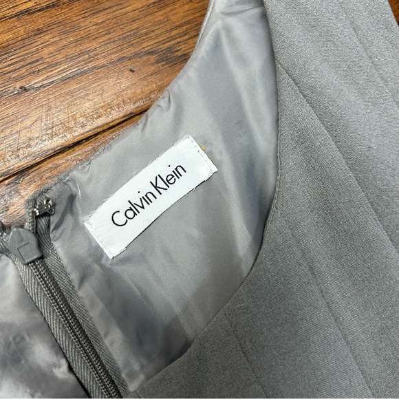 Calvin Klein light gray pleated midi dress - Picture 2 of 6